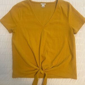 J. Crew FactoryTextured V-Neck Tie-Front Top